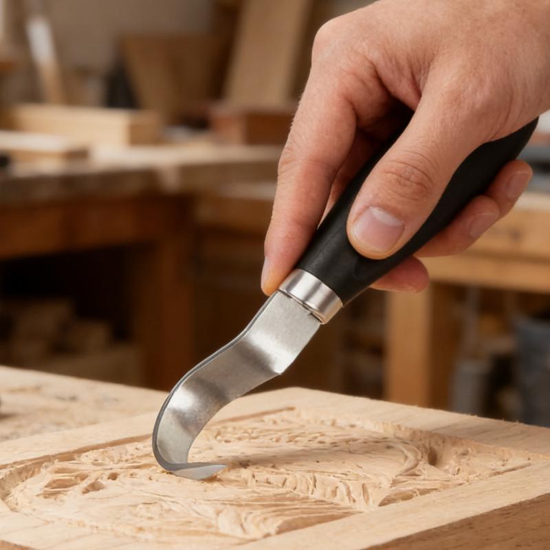 Craft Knife Set - 5-delige houtsnijmesset met ergonomische houten handgreep,
