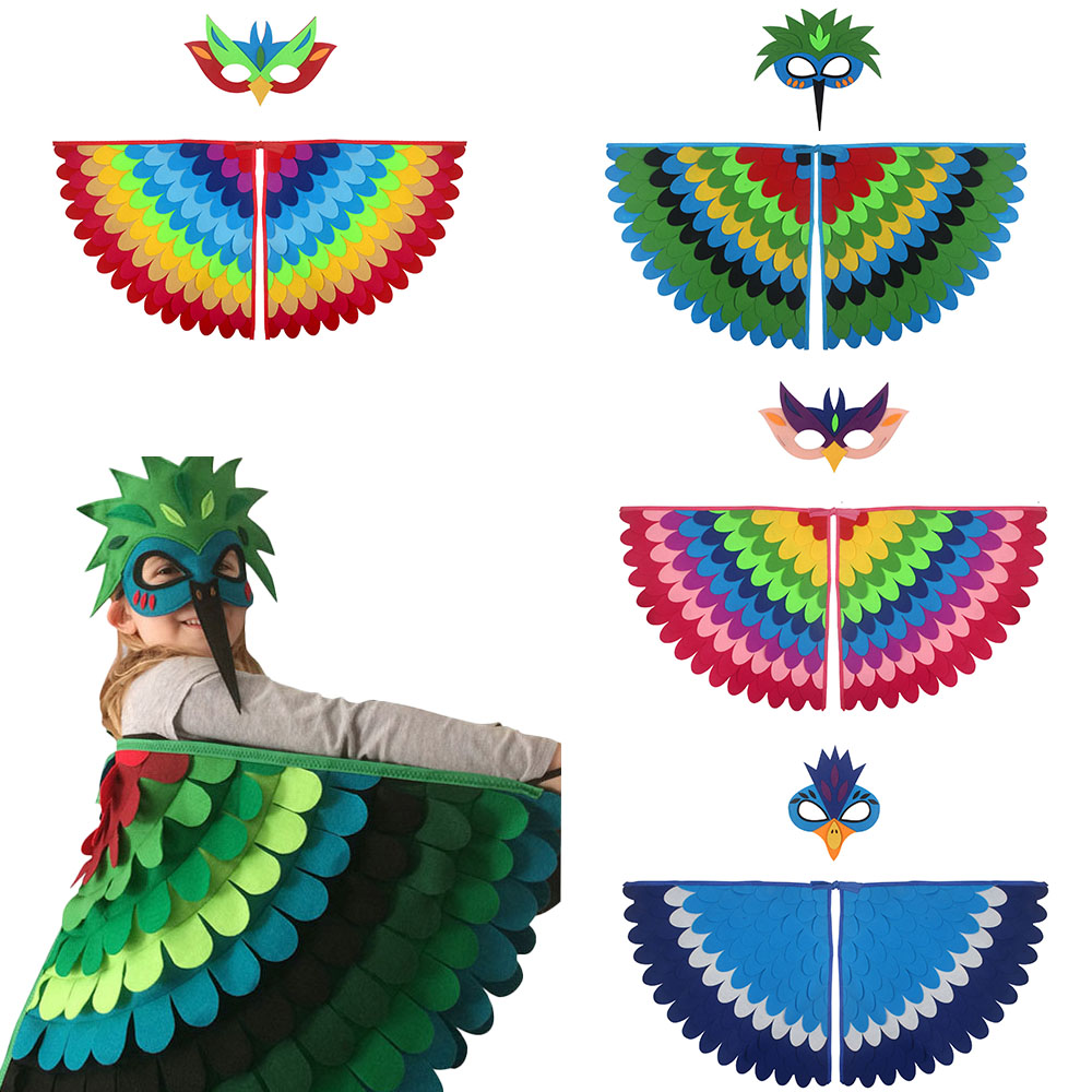 Cosplay Prop Pattern - Schattig uilenvleugels kostuum dierlijk pauwpatroon vilten